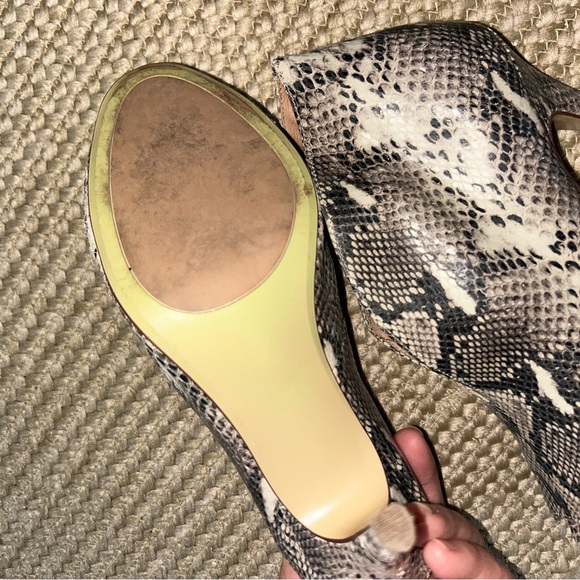 Halogen Black and White Snakeskin Heeled Boots - Picture 4 of 4